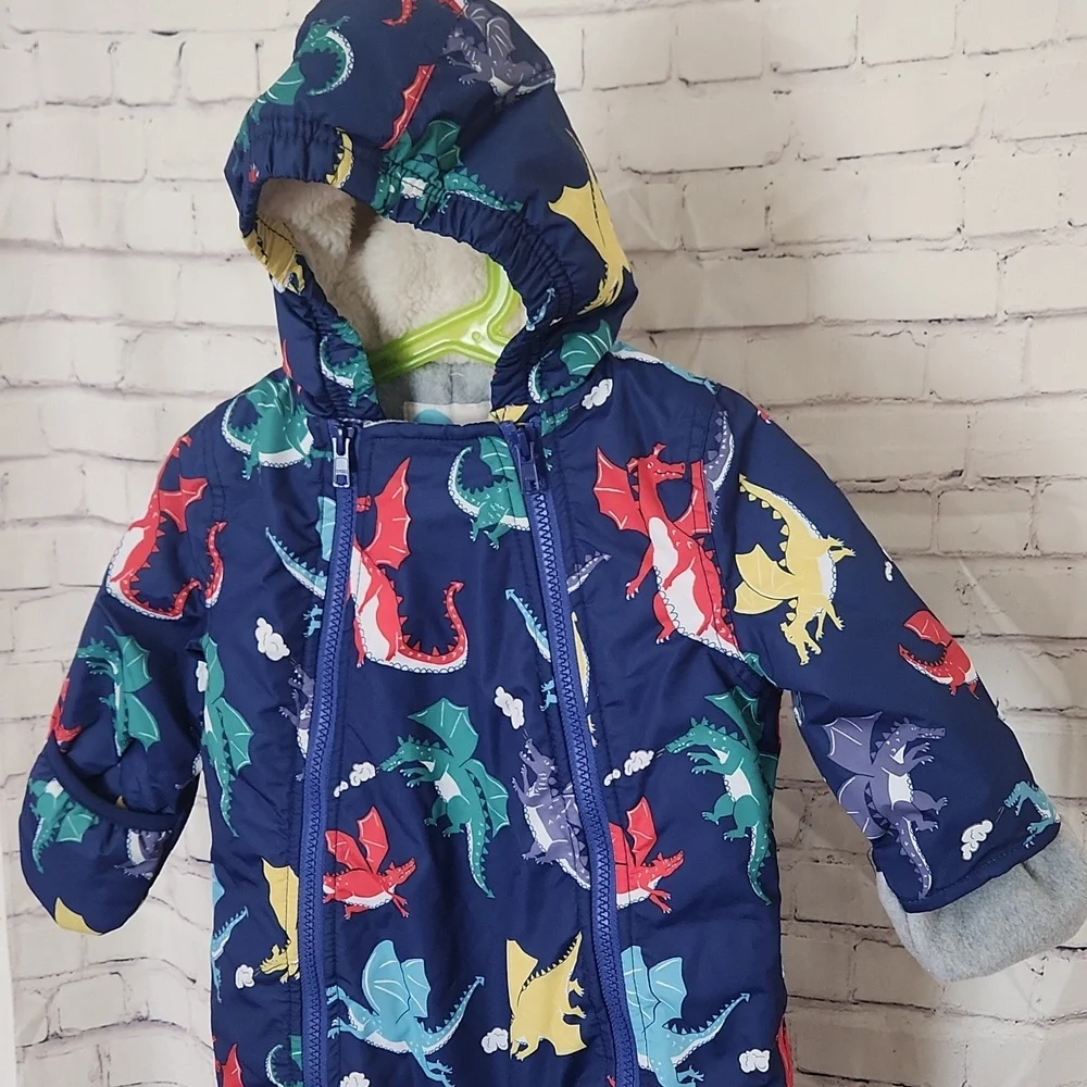 Baby Boden Dinosaur Print Footie With Booties, Baby Bunting, Size 3-6 Months
